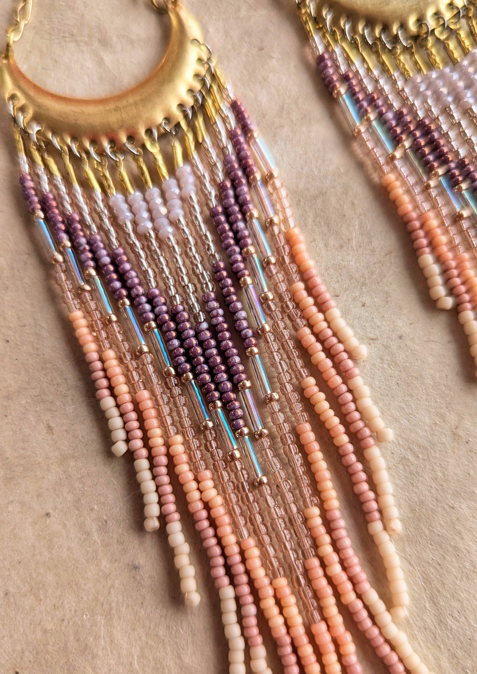 Pink Seed Bead Earrings | Moon & Milk