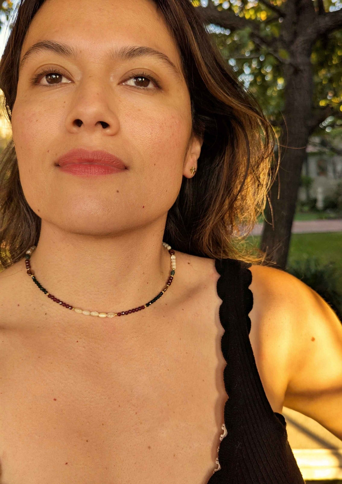 Rosario Green Garnet Necklace