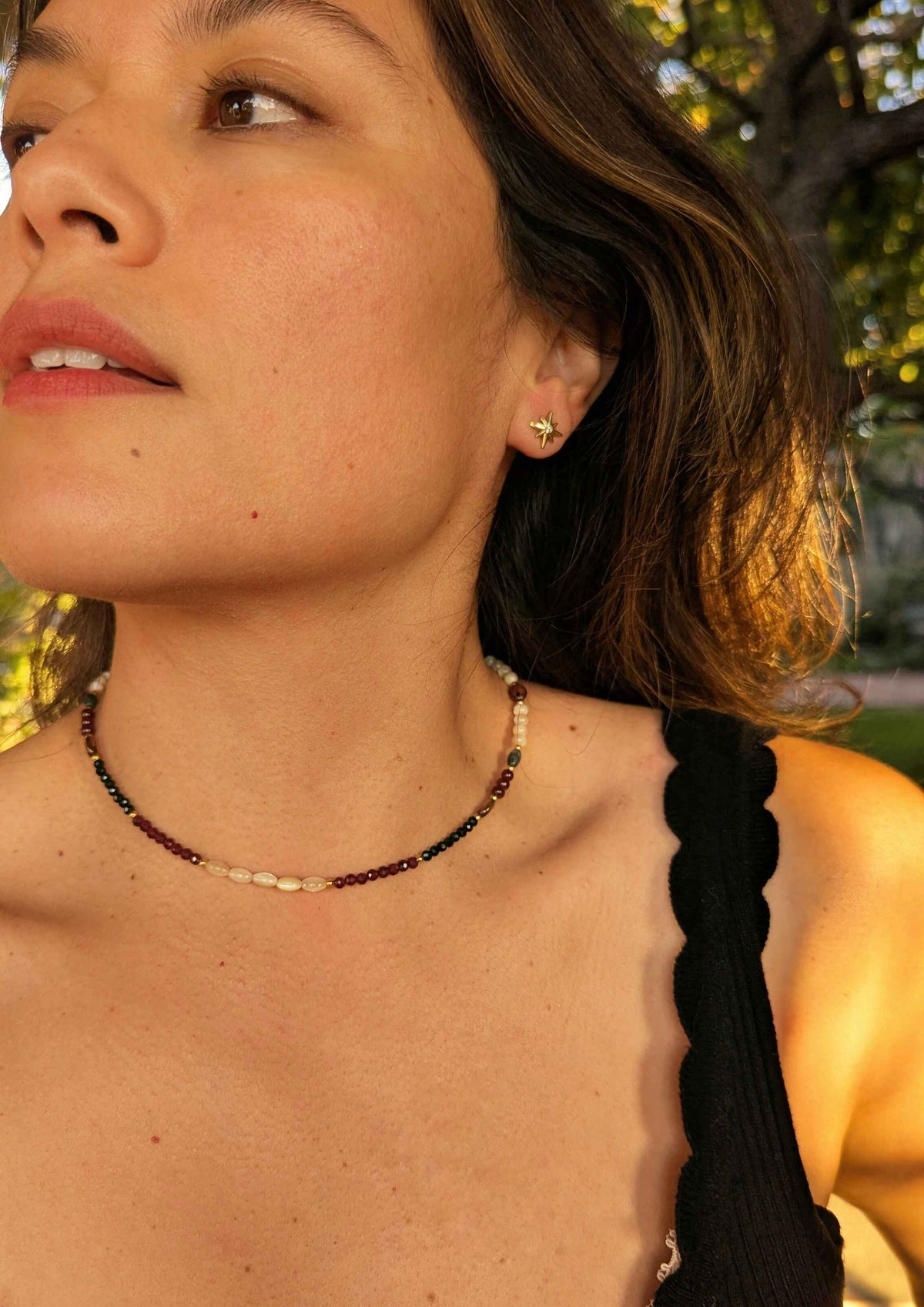 Rosario Green Garnet Necklace