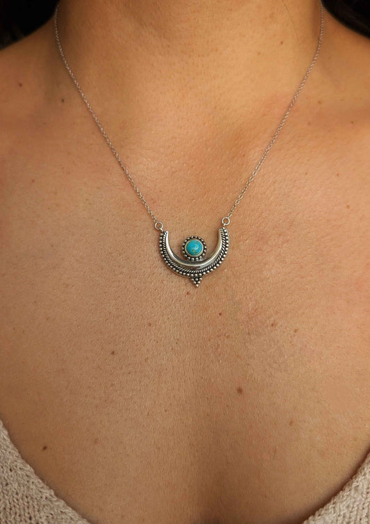 Yoko Turquoise Crescent Moon Necklace