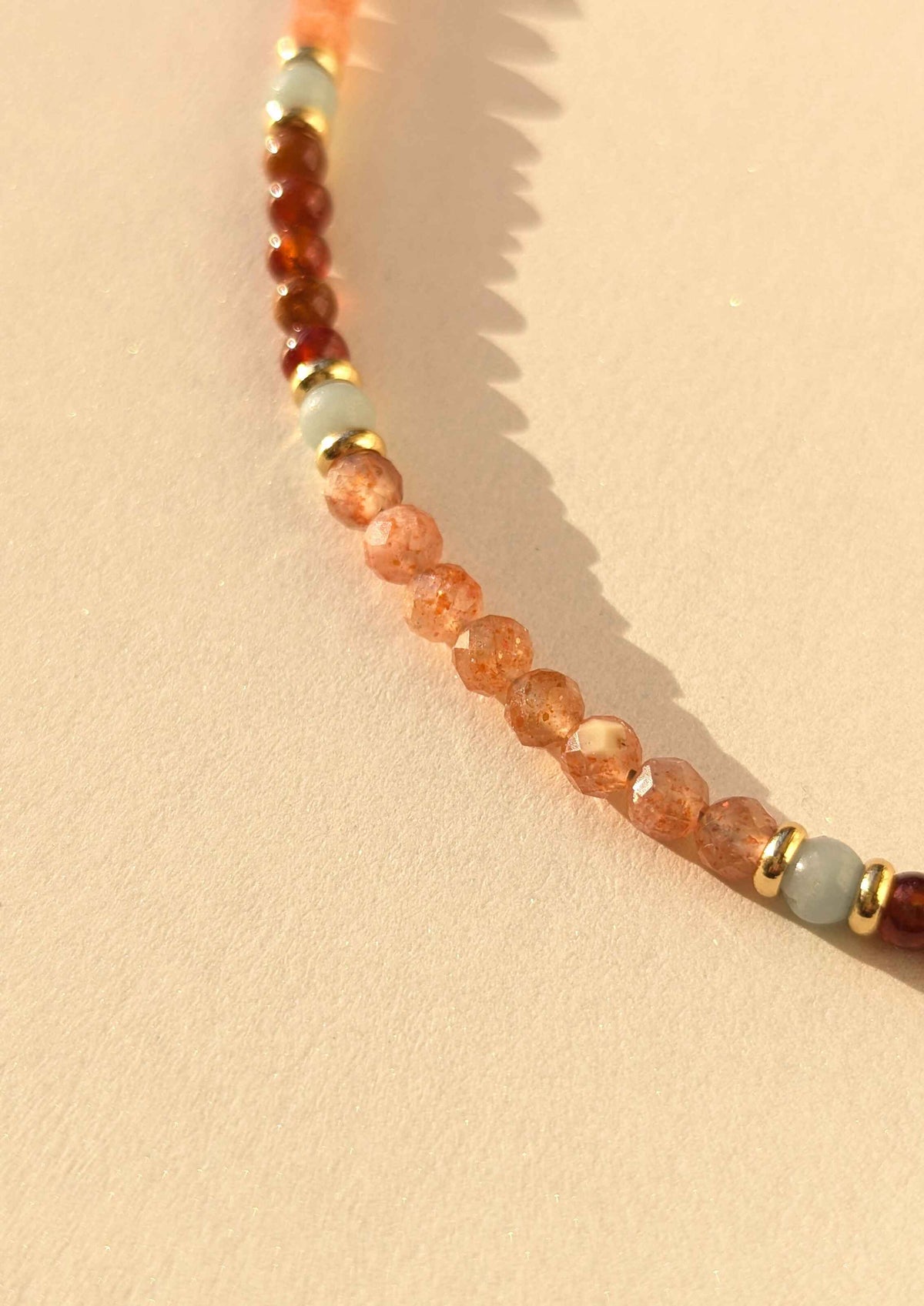 Cecilia Sunstone Garnet Gemstone Necklace