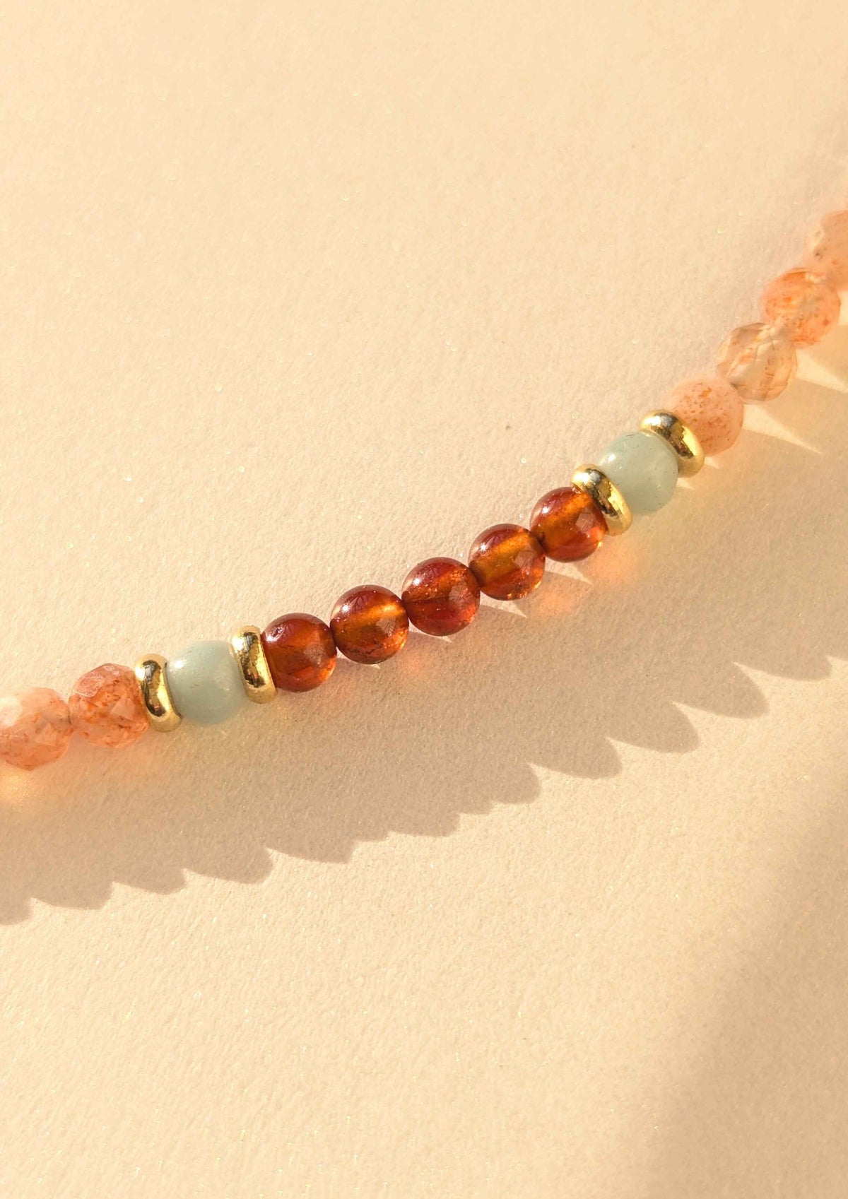 Cecilia Sunstone Garnet Gemstone Necklace