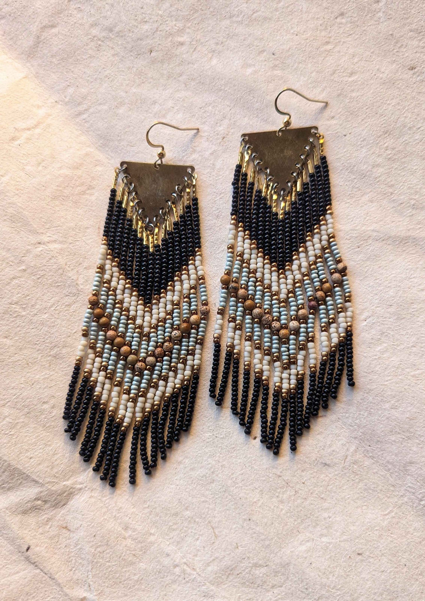 Black Mamba Beaded Earrings