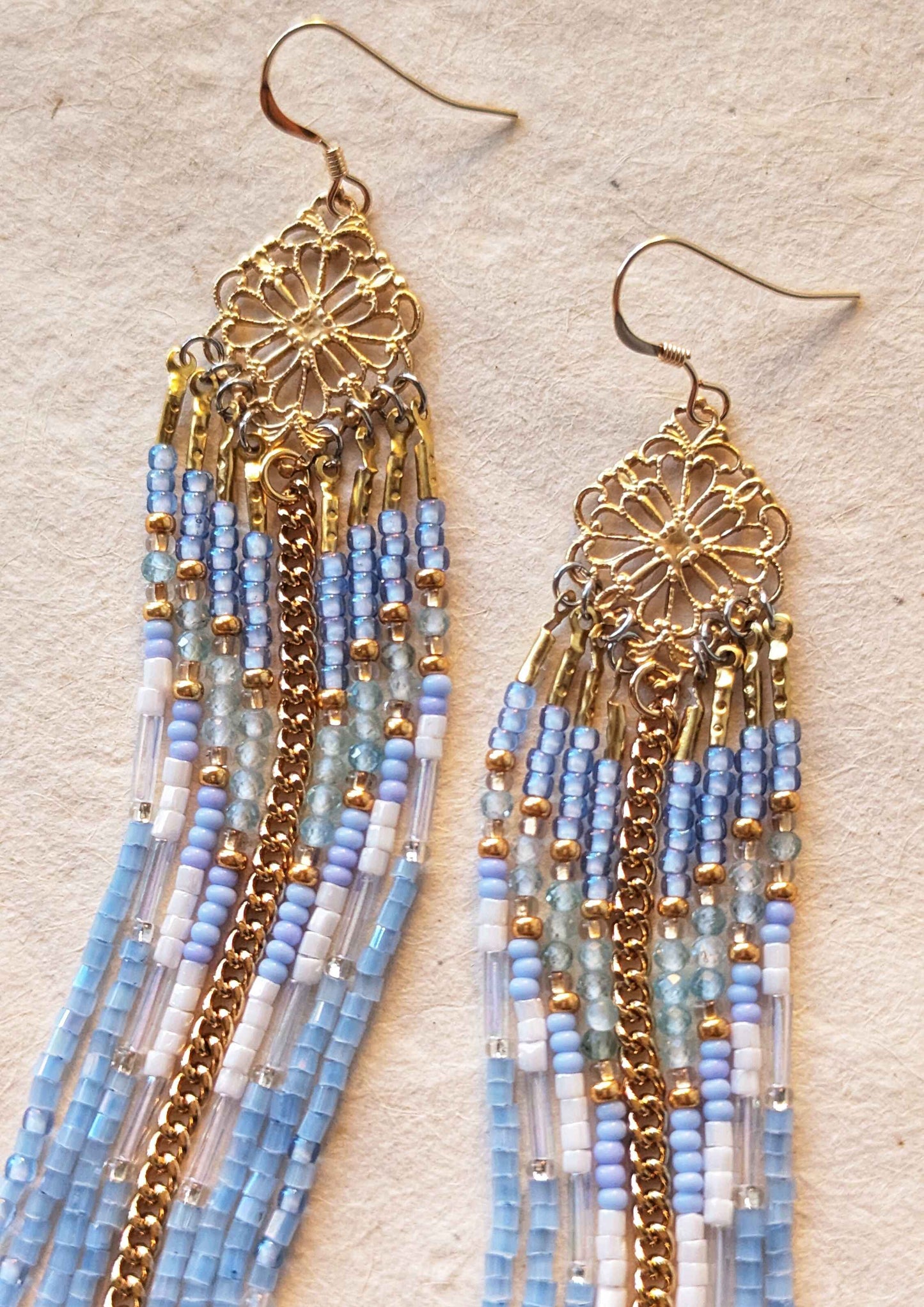 Christina Sky Blue Beaded Earrings