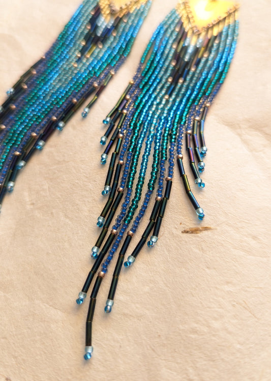 Butler Metallic Blue Beaded Earrings