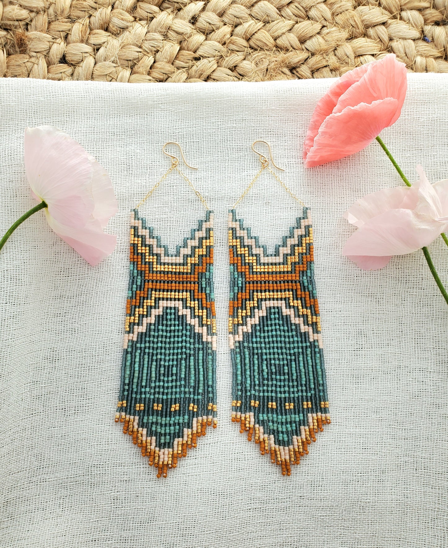 Rio Turquoise  Beaded Earrings