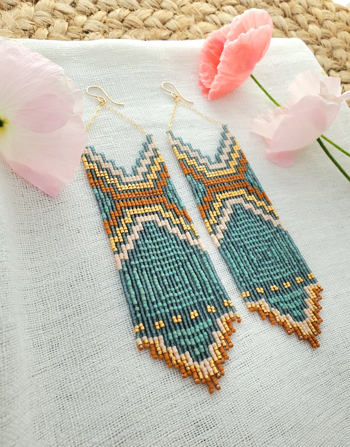 Rio Turquoise  Beaded Earrings