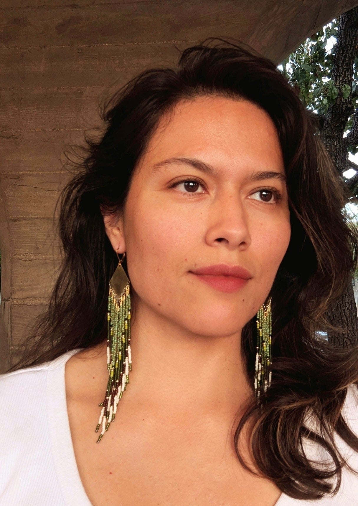 Torri Green Beaded Earrings