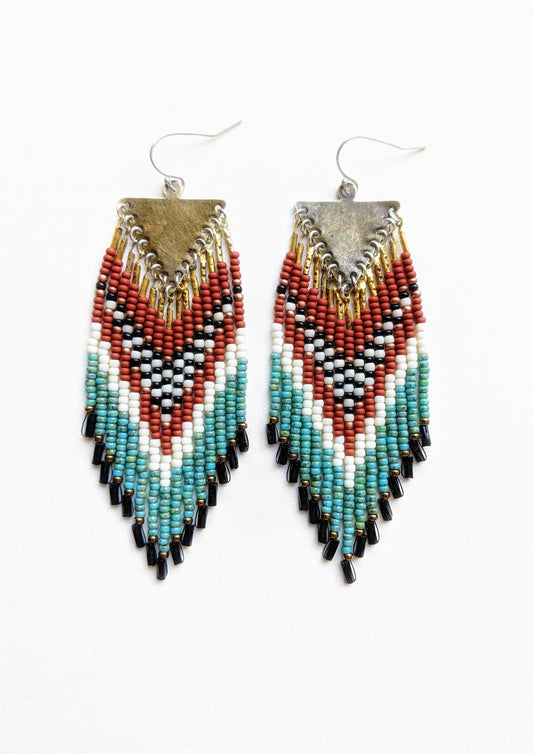 Emma Turquoise Beaded Earrings