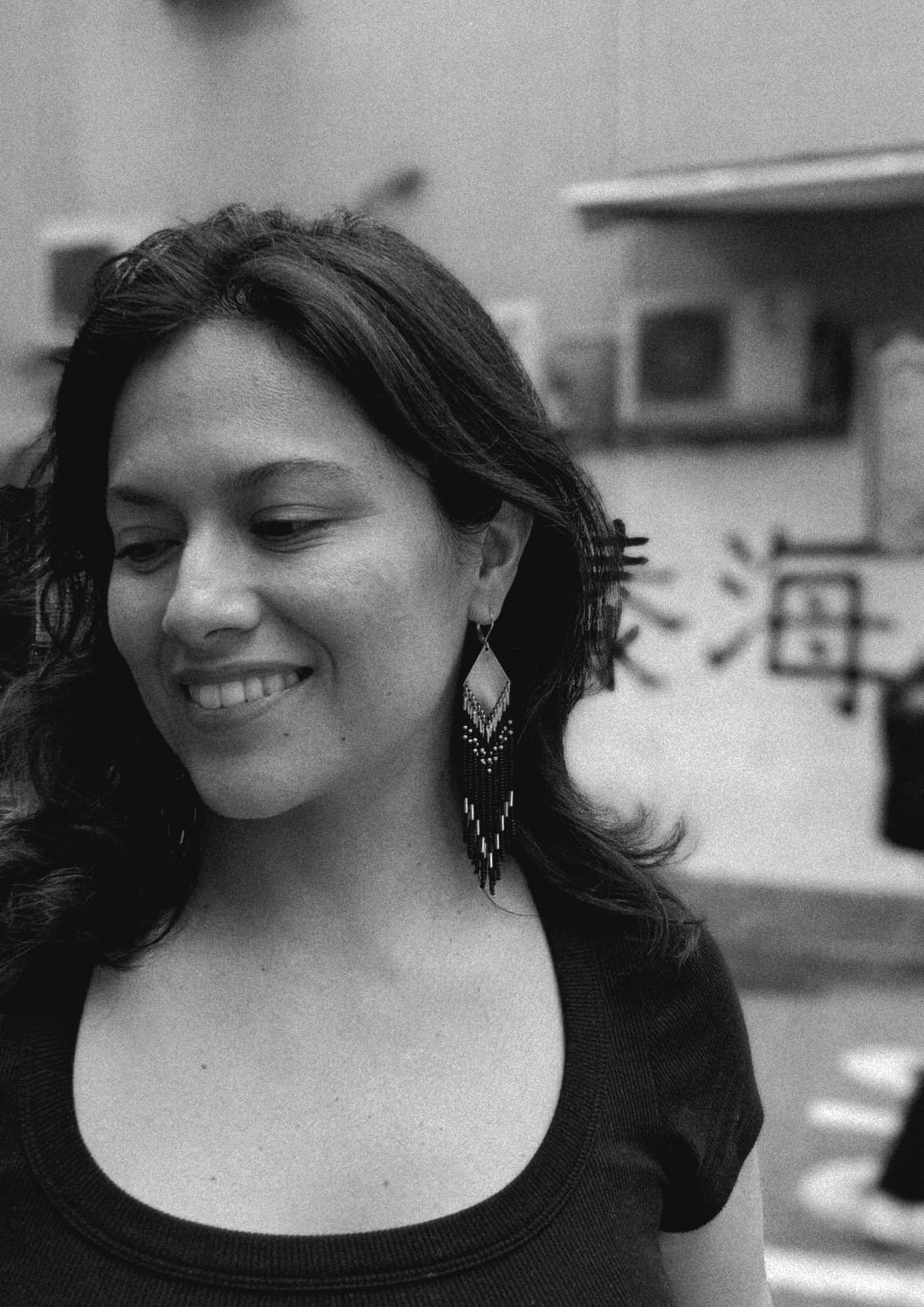 Black Seed Bead Earrings | Moon & Milk