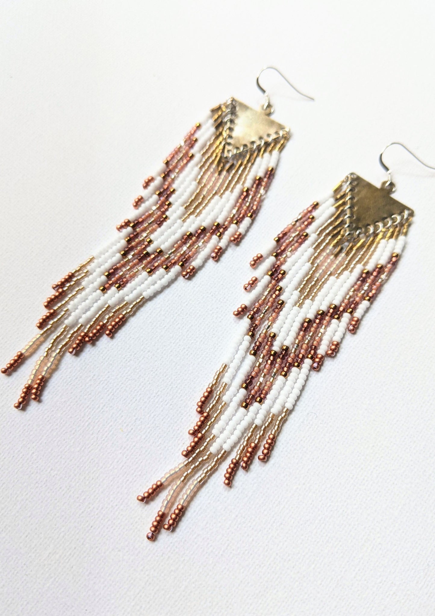 Gouyen Pink Native Beaded Earrings