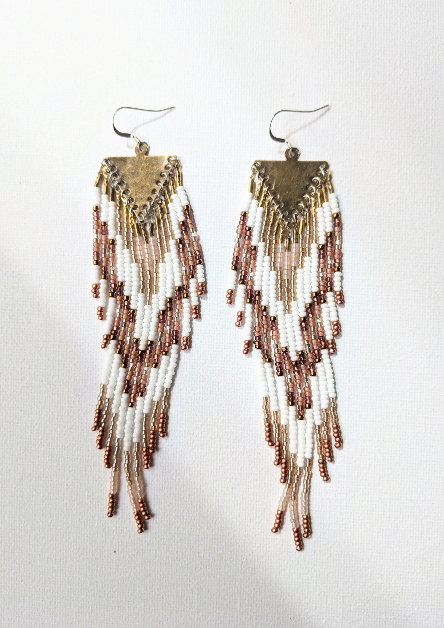 Gouyen Pink Native Beaded Earrings