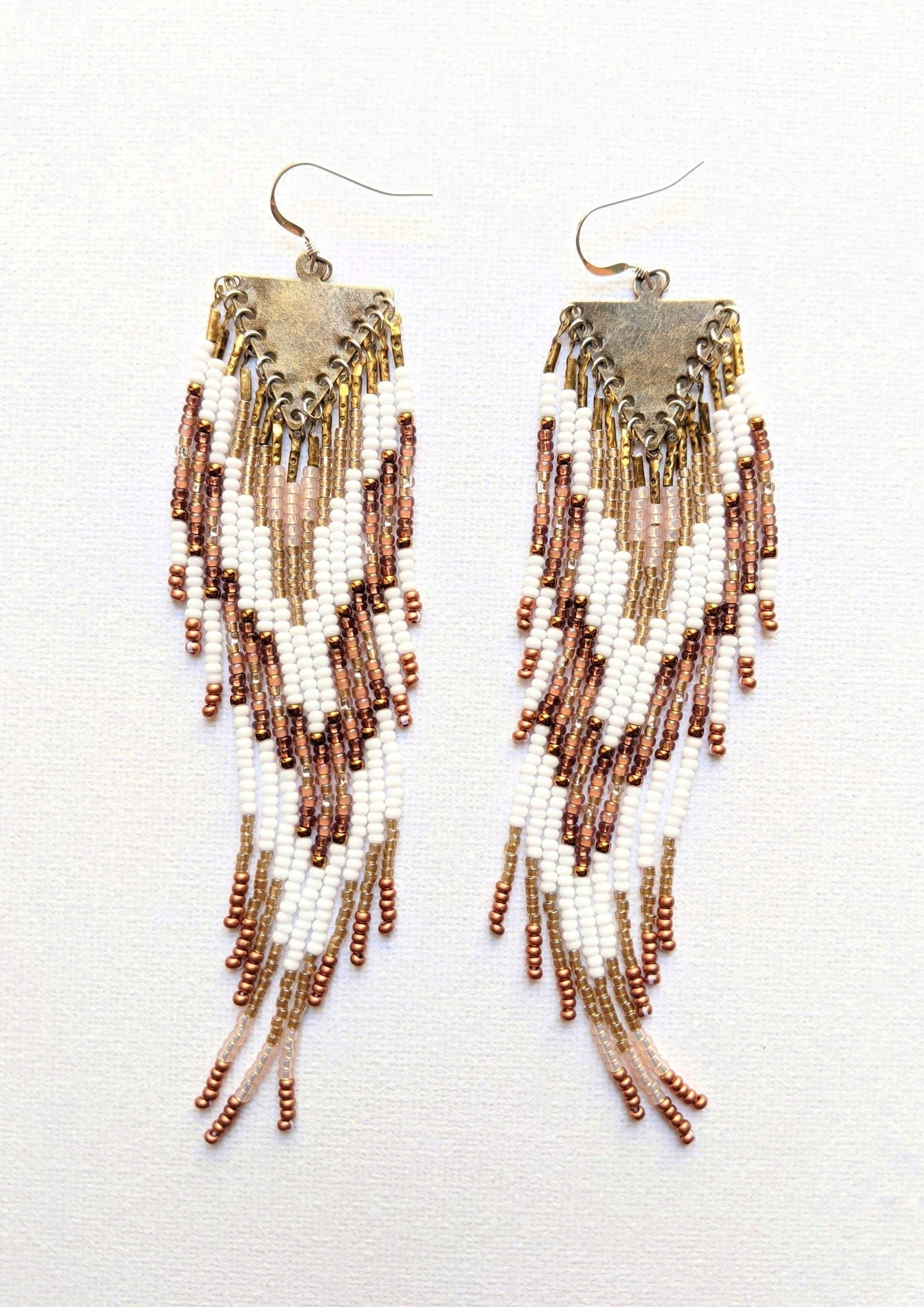 Gouyen Pink Native Beaded Earrings