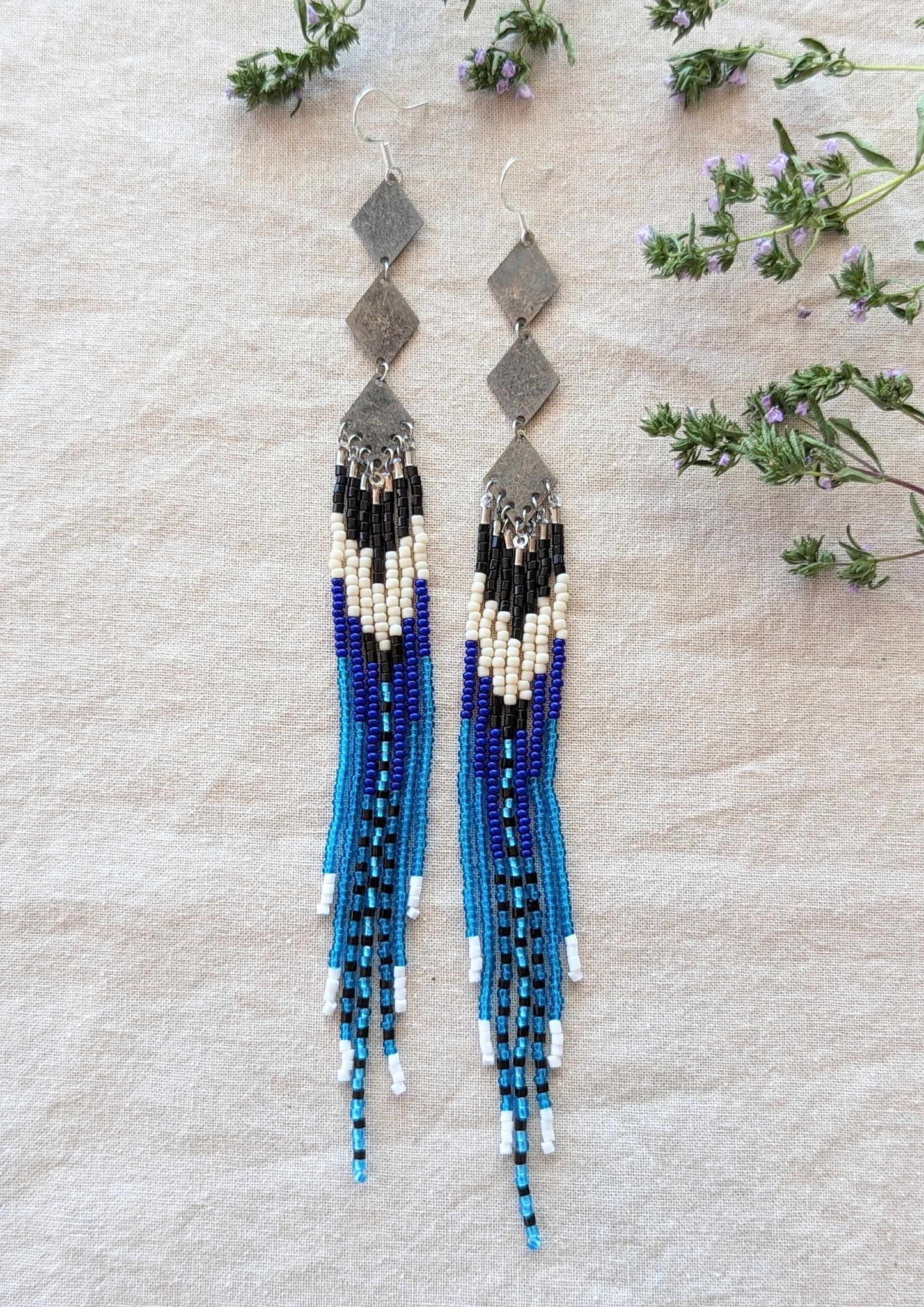 Judi Robin Blue Beaded Earrings