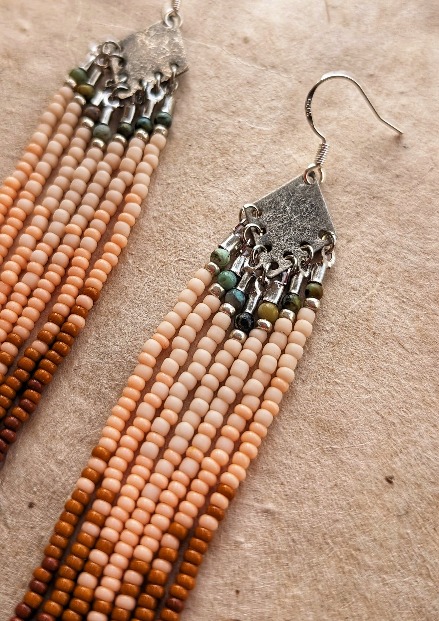 Sade Terracotta Sage Beaded Earrings