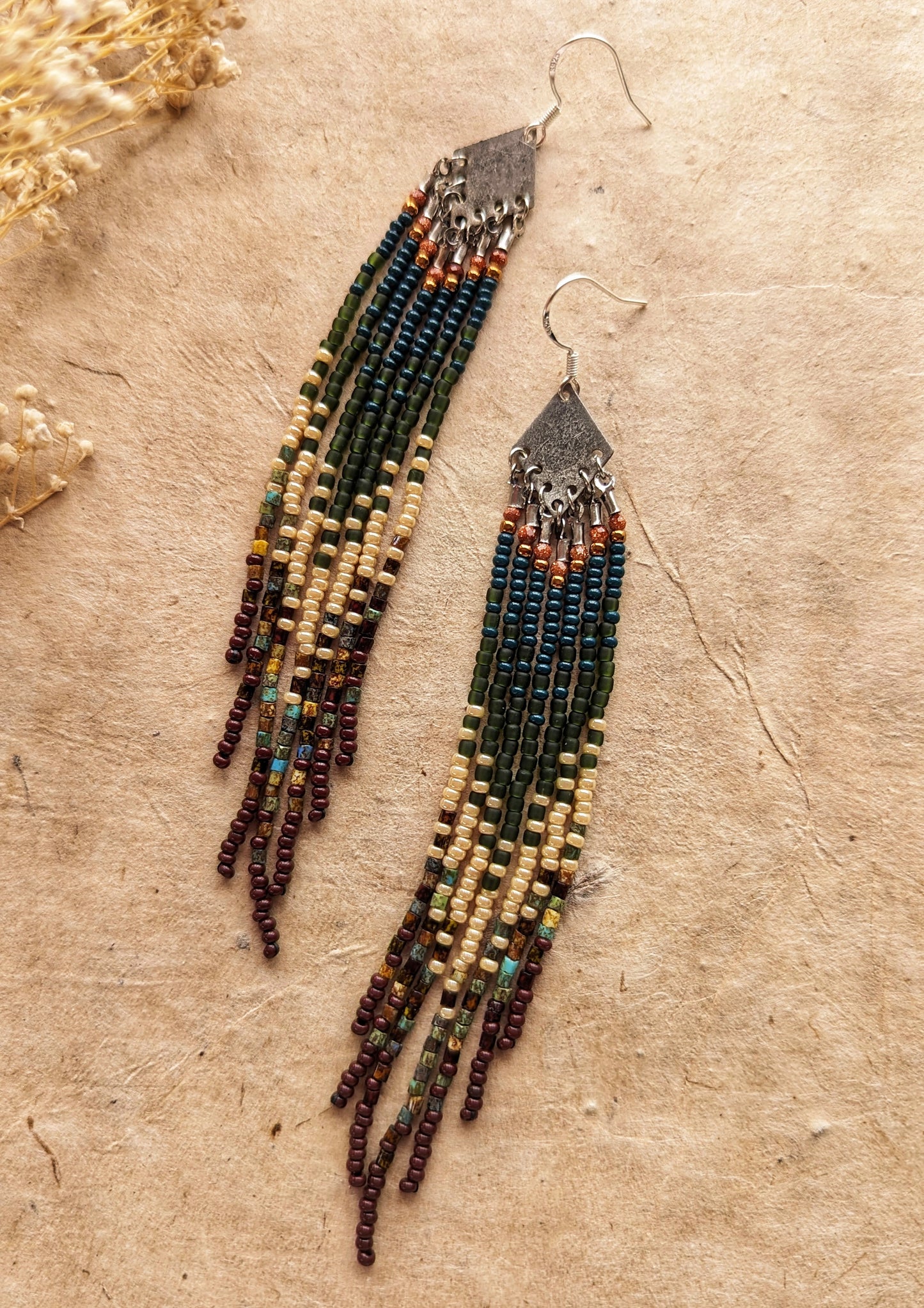 Virginia Green Ombre Beaded Earrings