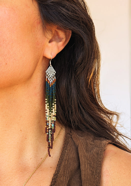 Virginia Green Ombre Beaded Earrings