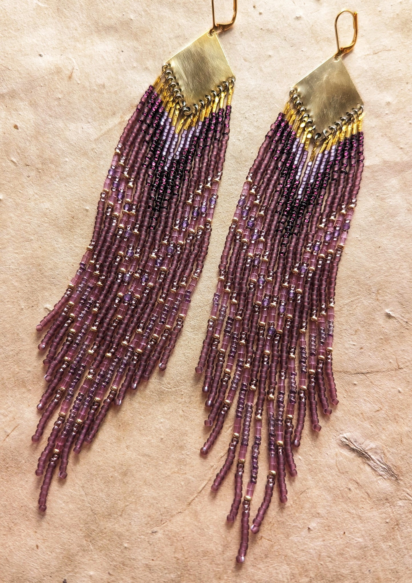 Selena Amethyst Beaded Earrings