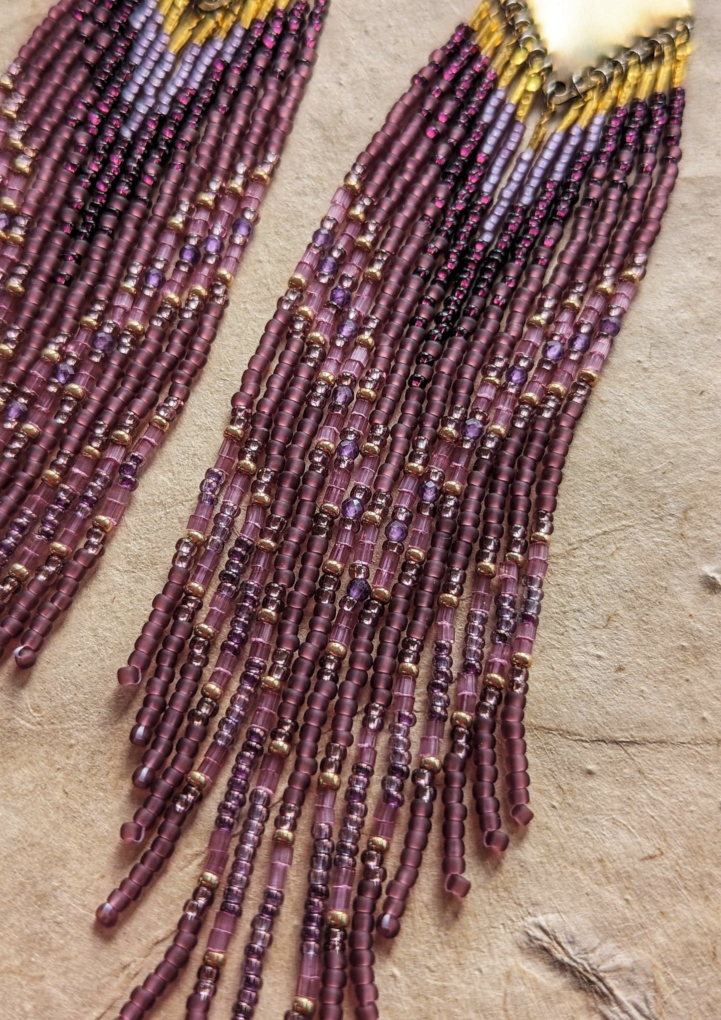 Selena Amethyst Beaded Earrings