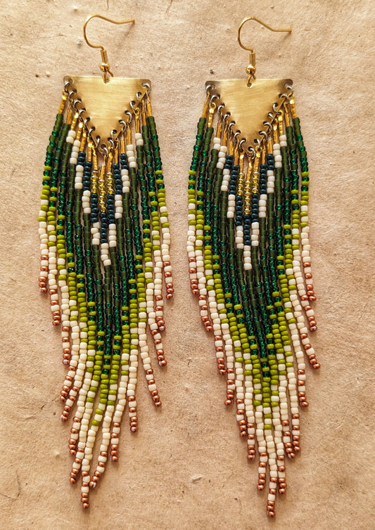 Adrienne Jungle Green Beaded Earrings