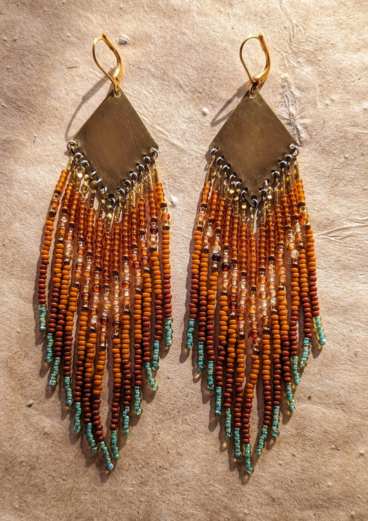 Néctar de Cempasúchil Beaded Earrings