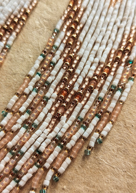 Taylor White Sunstone Beaded Earrings