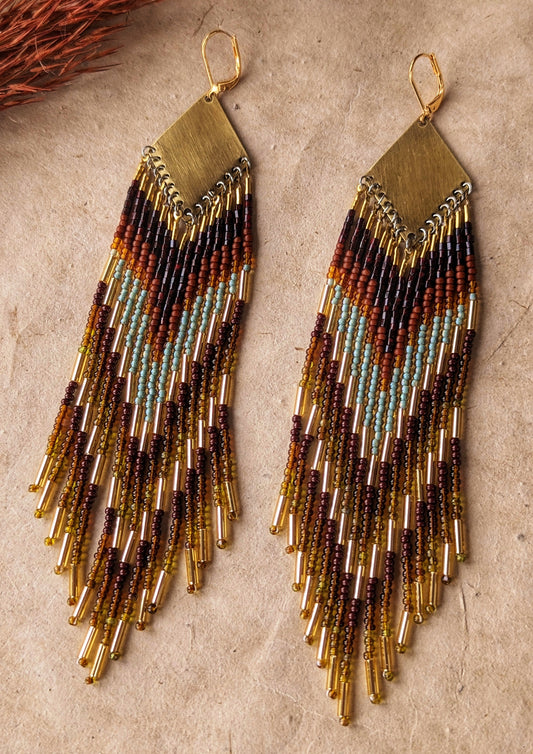 Lauryn Golden Autumn Beaded Earrings