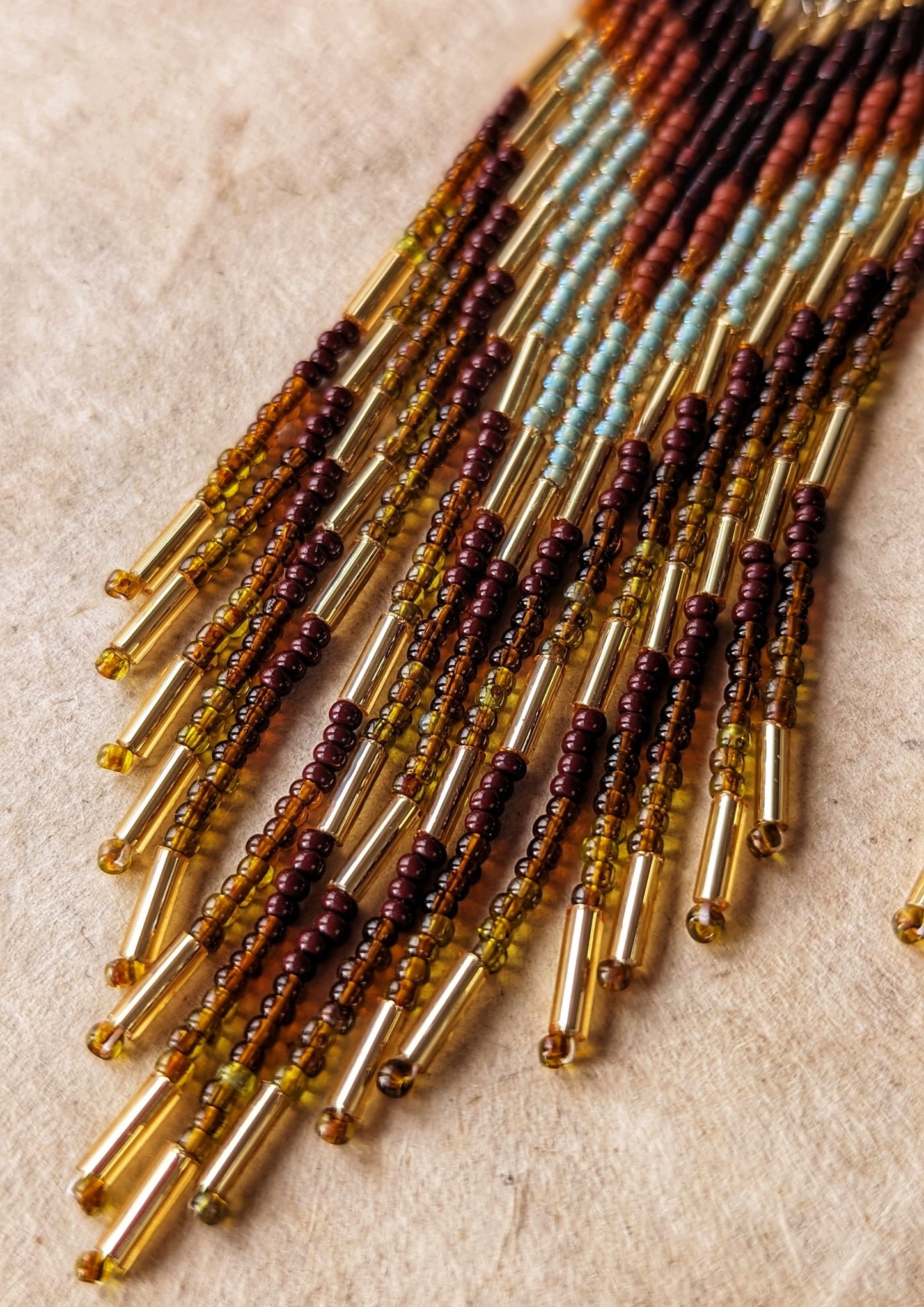 Lauryn Golden Autumn Beaded Earrings