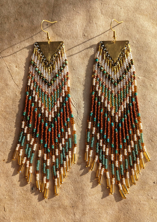 Assata Terracotta Seed Bead Earrings