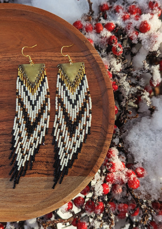 Qiu Jin Classic Black Spinel Beaded Earrings