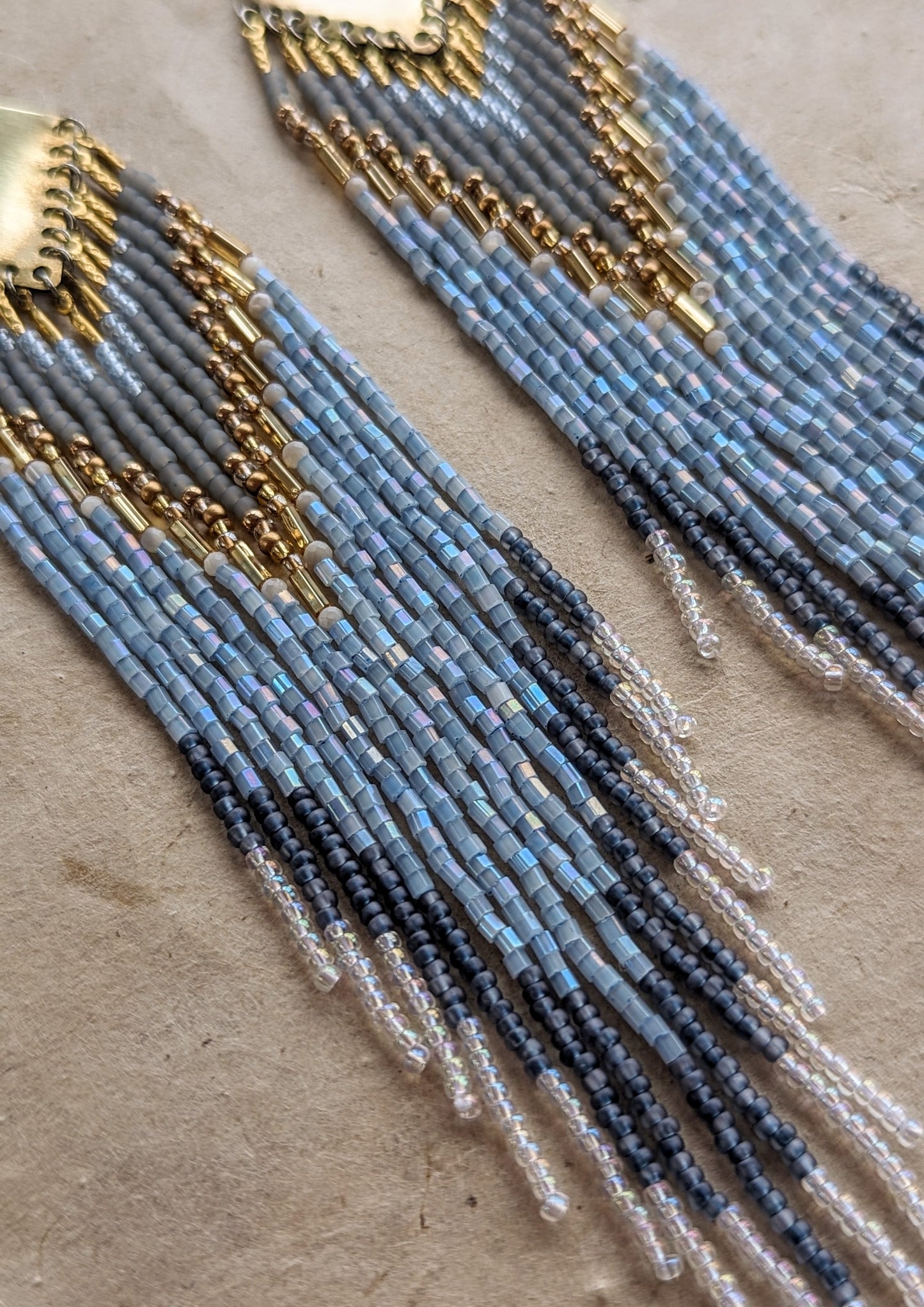 Kyrene Iridescent Sea Beaded Earrings