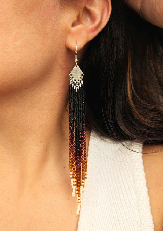 Deb Black Ombre Seed Bead Earrings