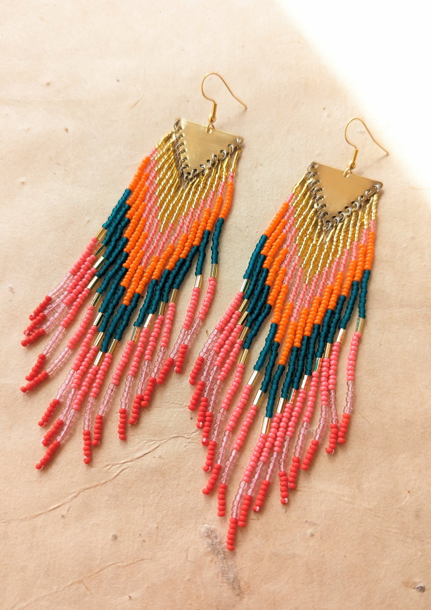 Confetti Fringe Beaded Earrings