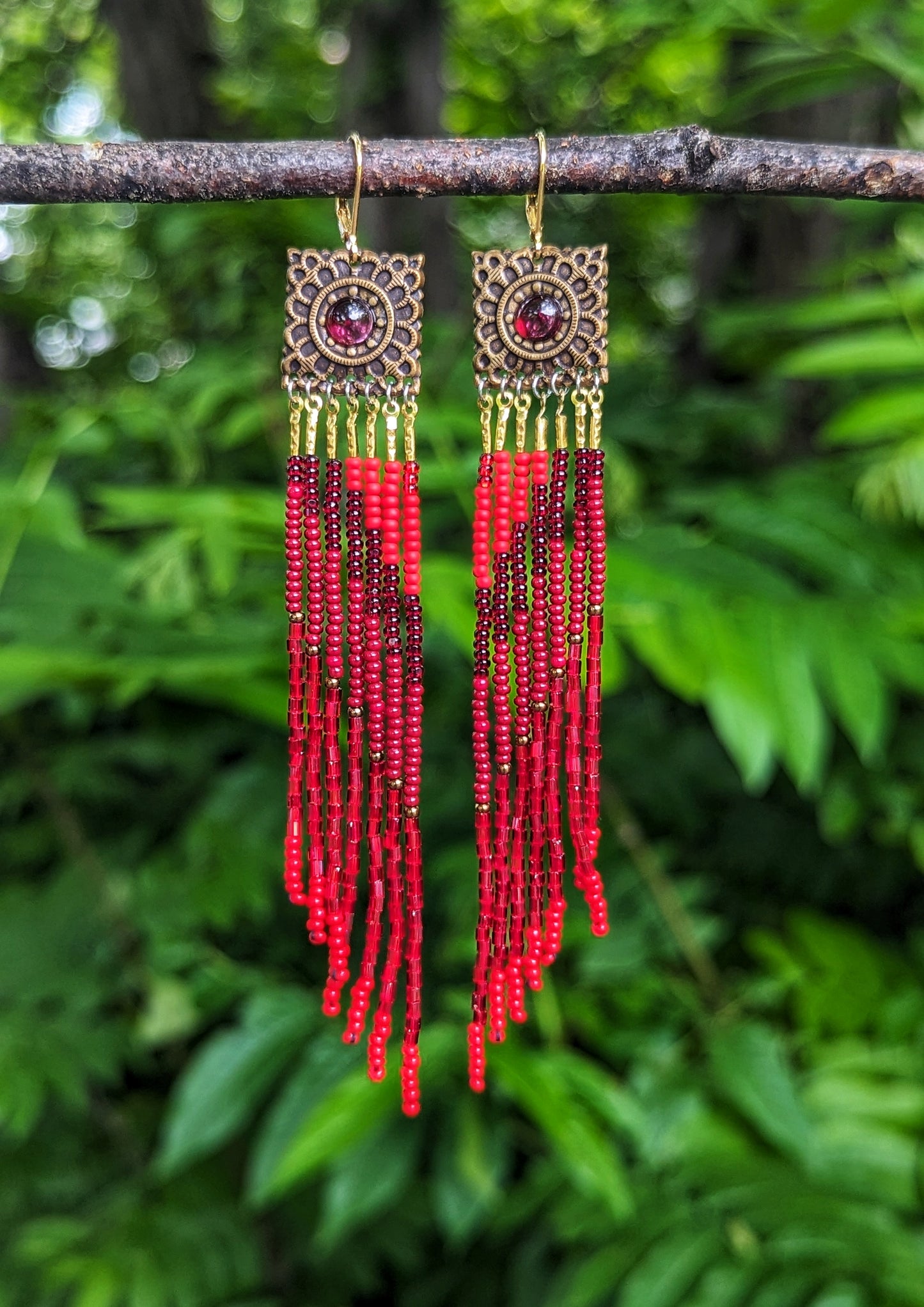 Red Seed Bead Earrings | Moon & Milk