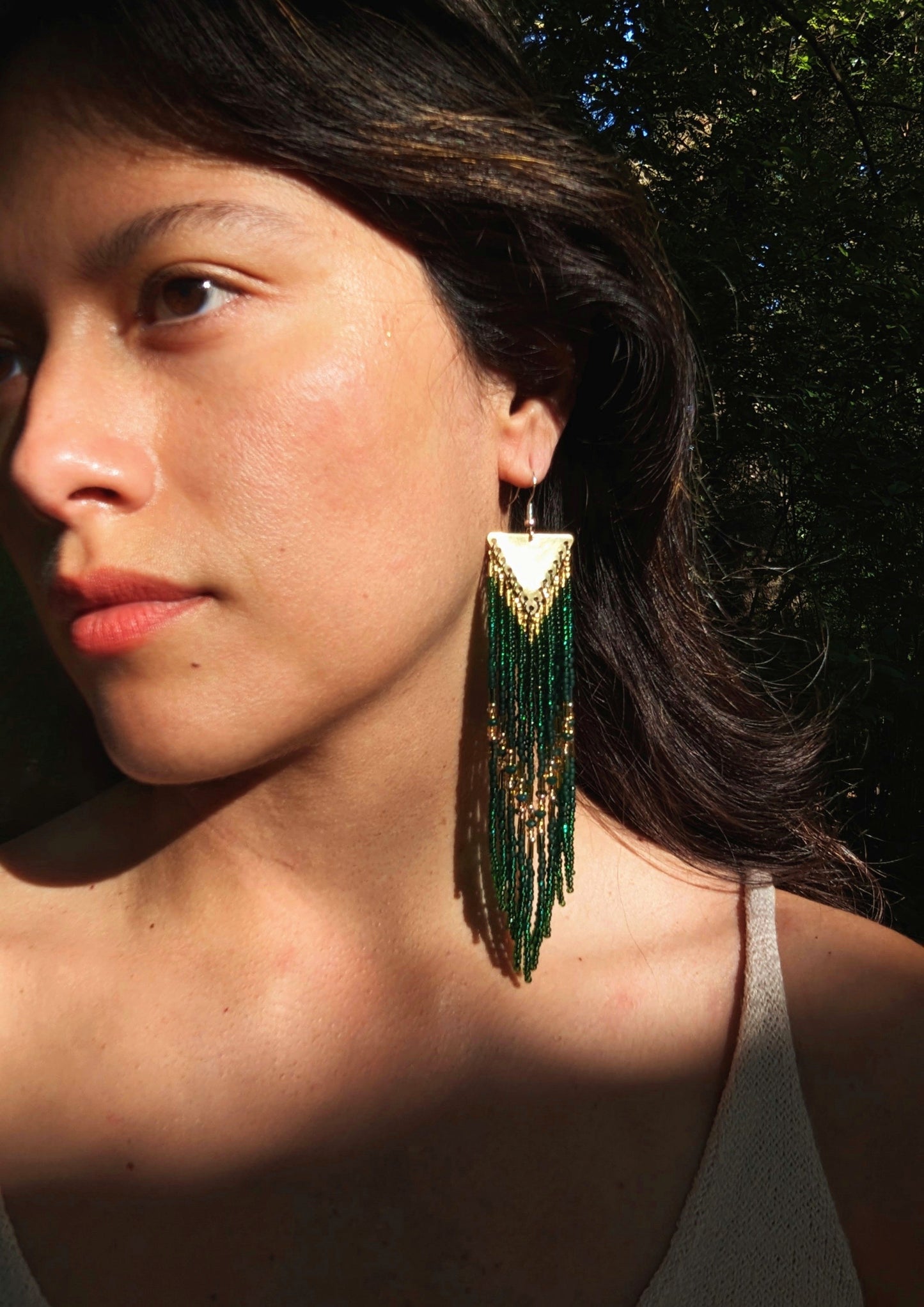 Marina Green Jade Beaded Earrings