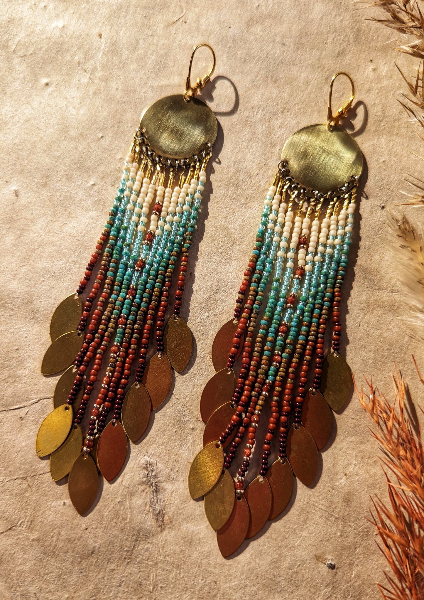 Sandstone Seed Bead Earrings | Moon & Milk