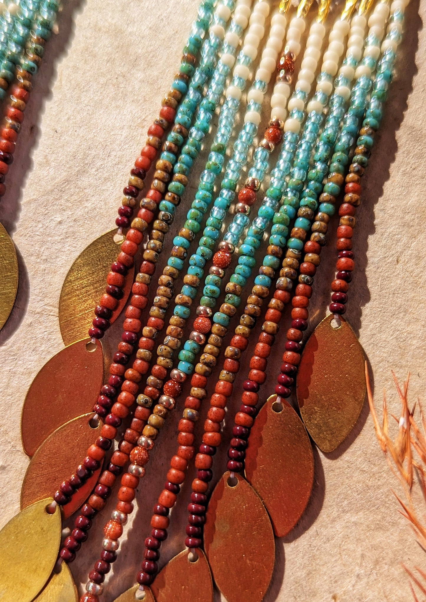 Sandstone Seed Bead Earrings | Moon & Milk