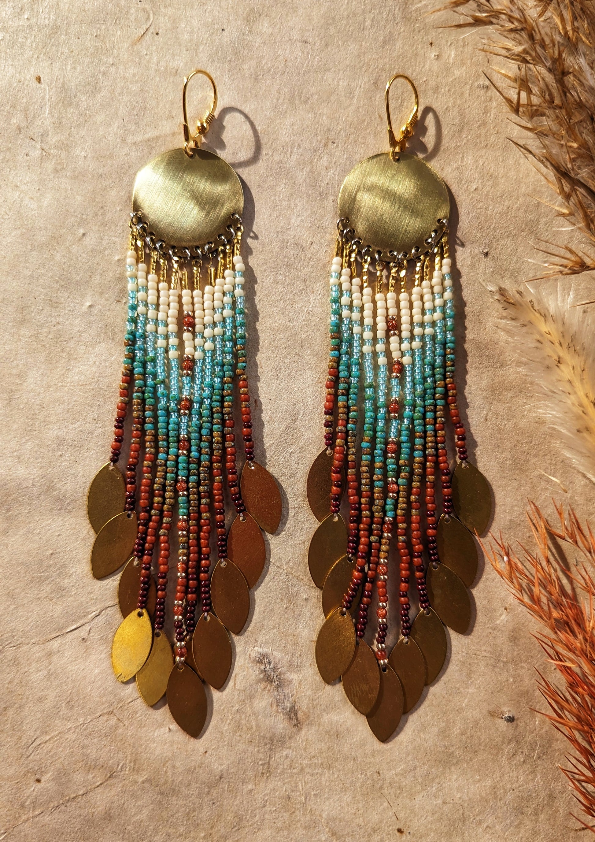 Sandstone Seed Bead Earrings | Moon & Milk