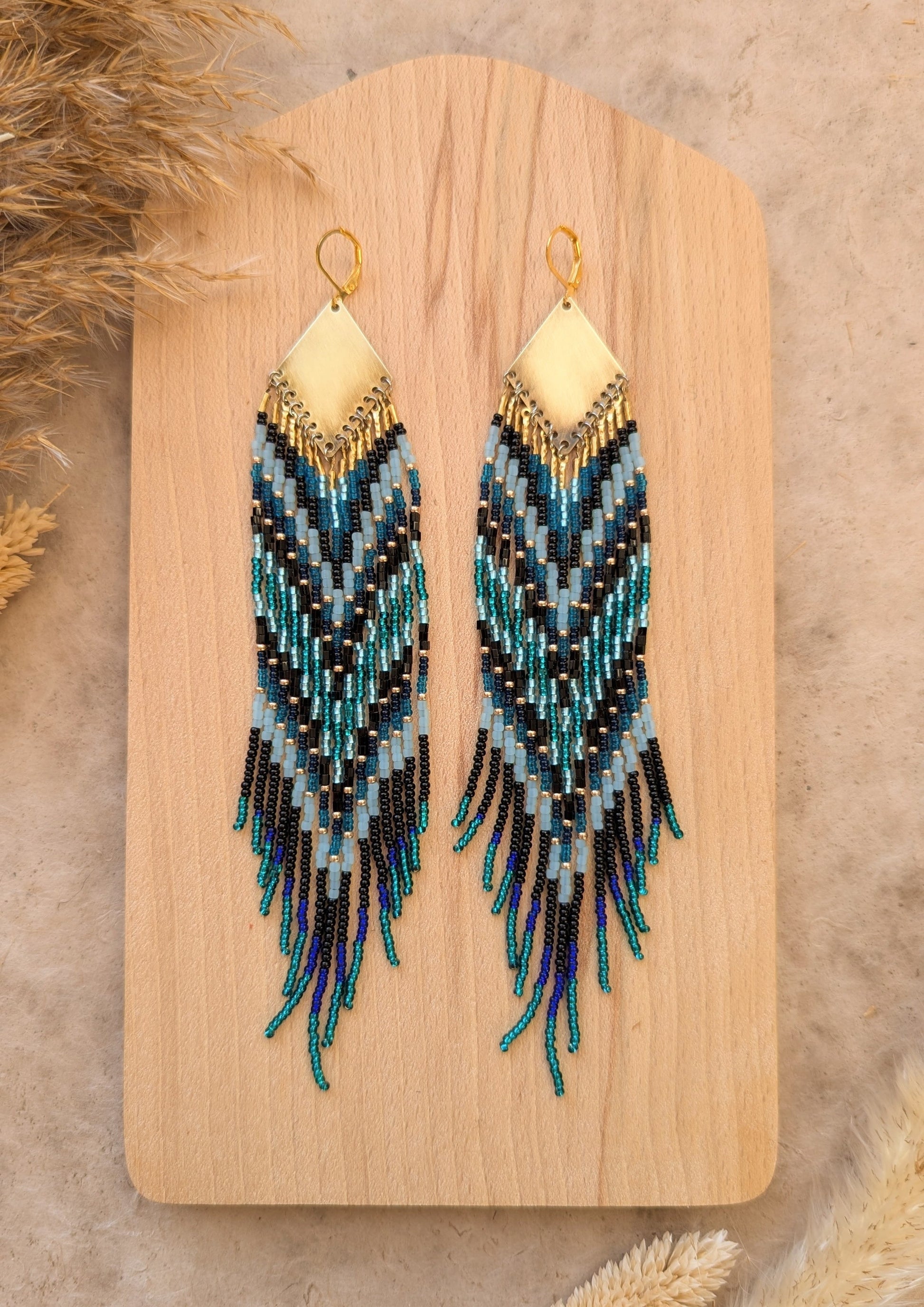 Black Beaded Earrings | Moon & Milk