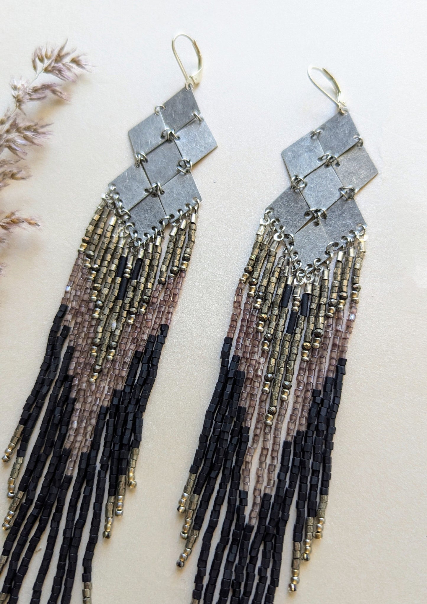 Arundhati Black Beaded Earrings
