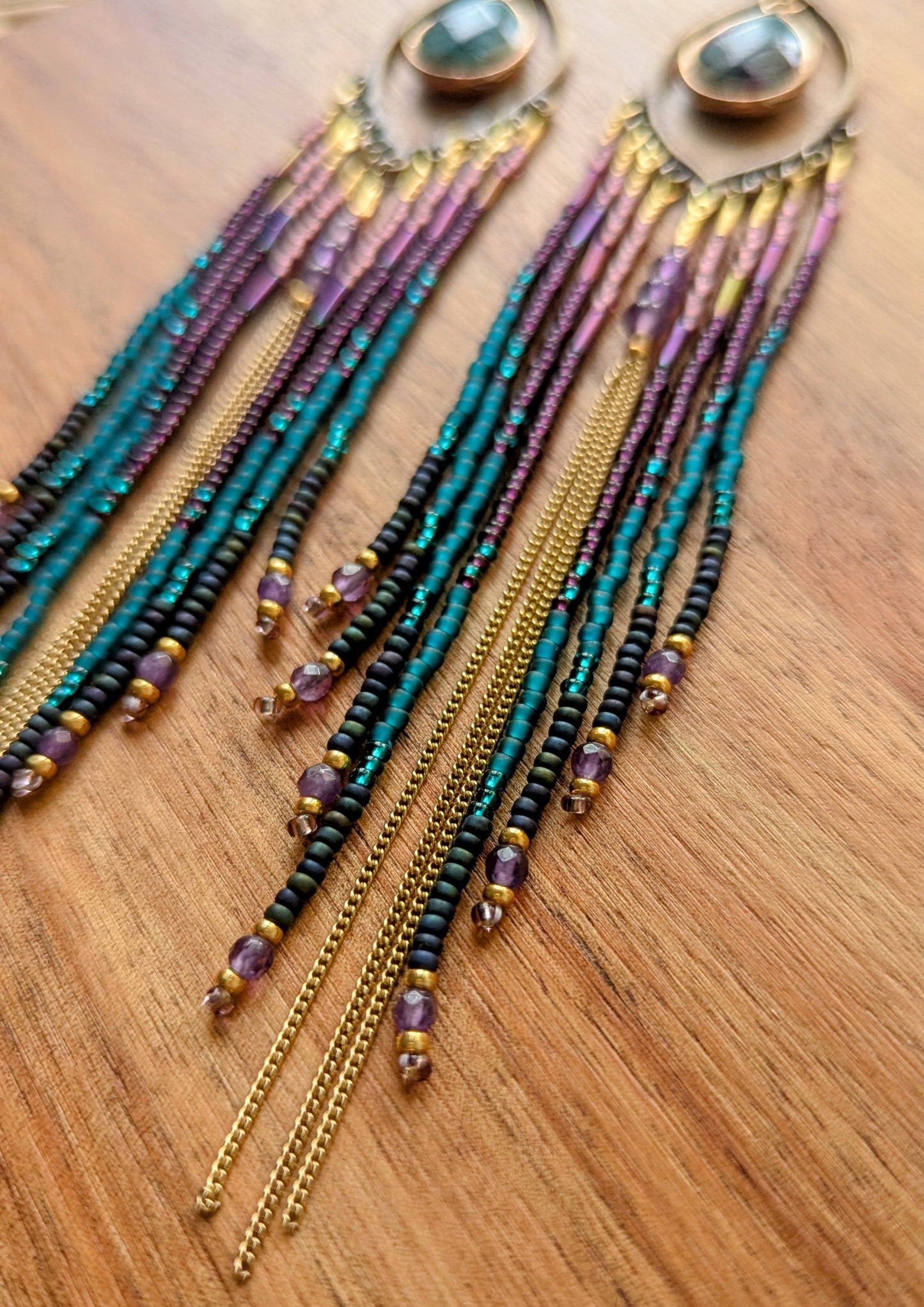 Josefa Amethyst Rain Beaded Earrings