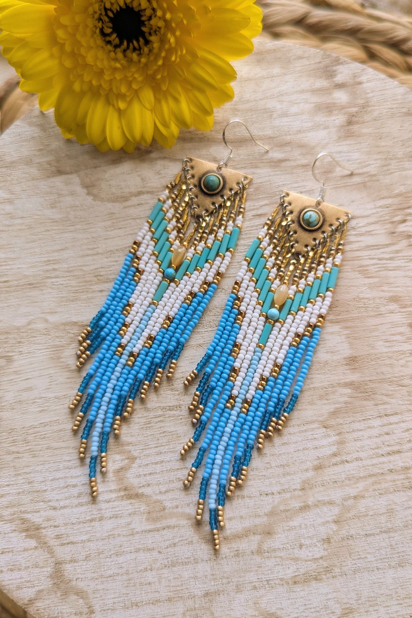 Rosario Laguna Azul Beaded Earrings