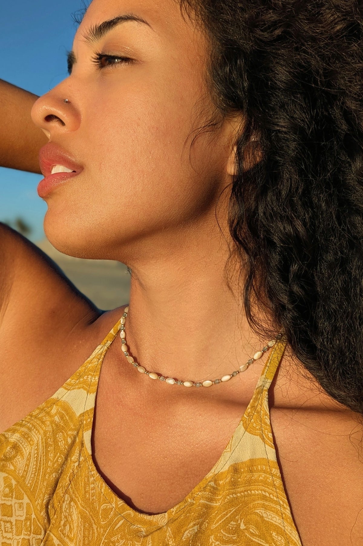 Nikita Mother of Pearl Apatite Necklace