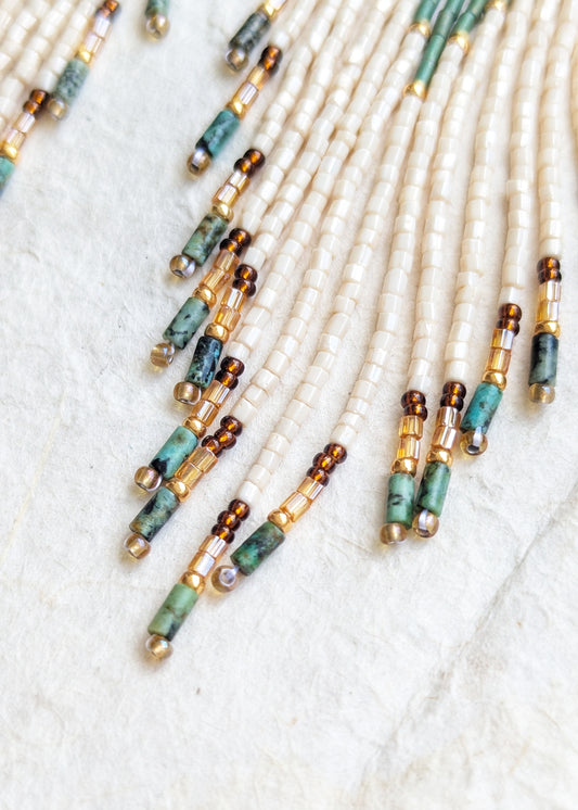 Lupe Sunstone Beaded Earrings