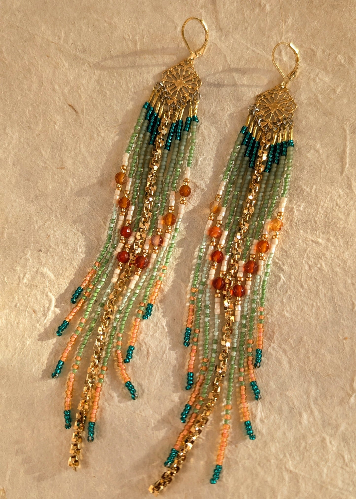 O'Keeffe Sage Green Beaded Earrings