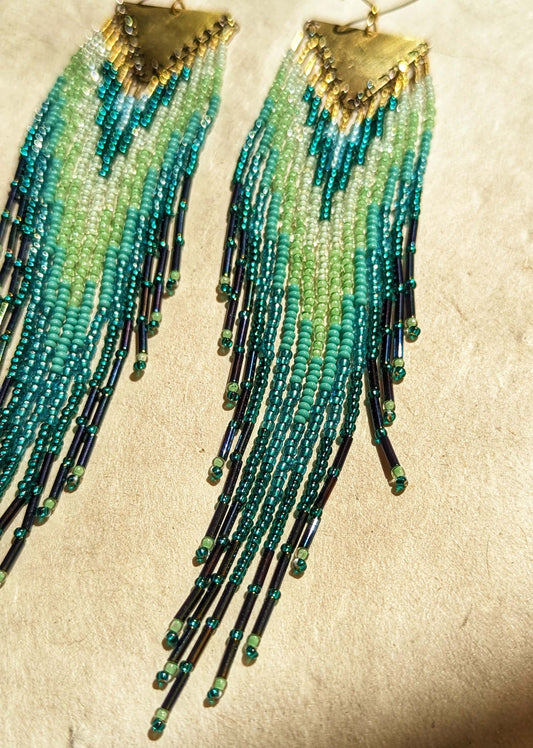 Ursula Mint Teal Beaded Earrings