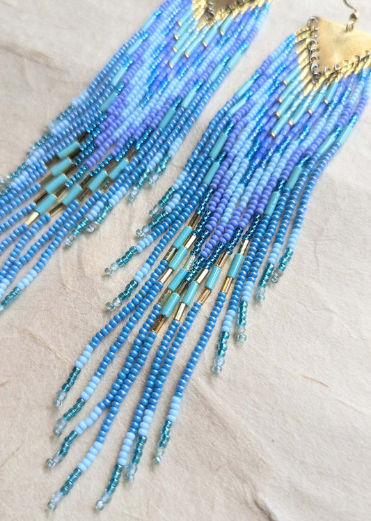 Zenobia Periwinkle Beaded Earrings
