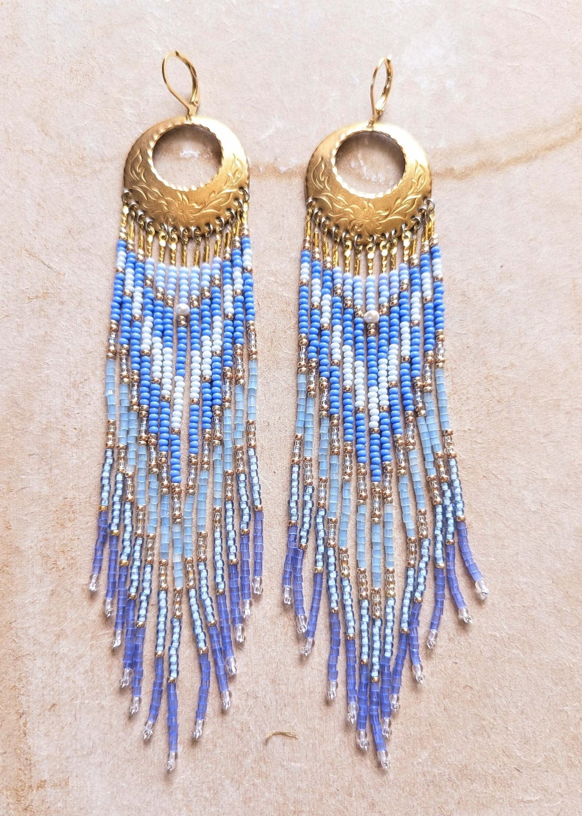 Penelope Periwinkle Beaded Earrings