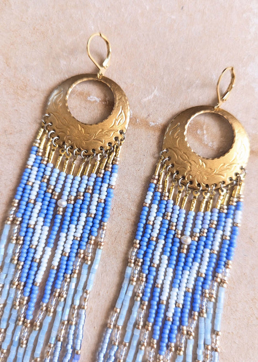 Penelope Periwinkle Beaded Earrings