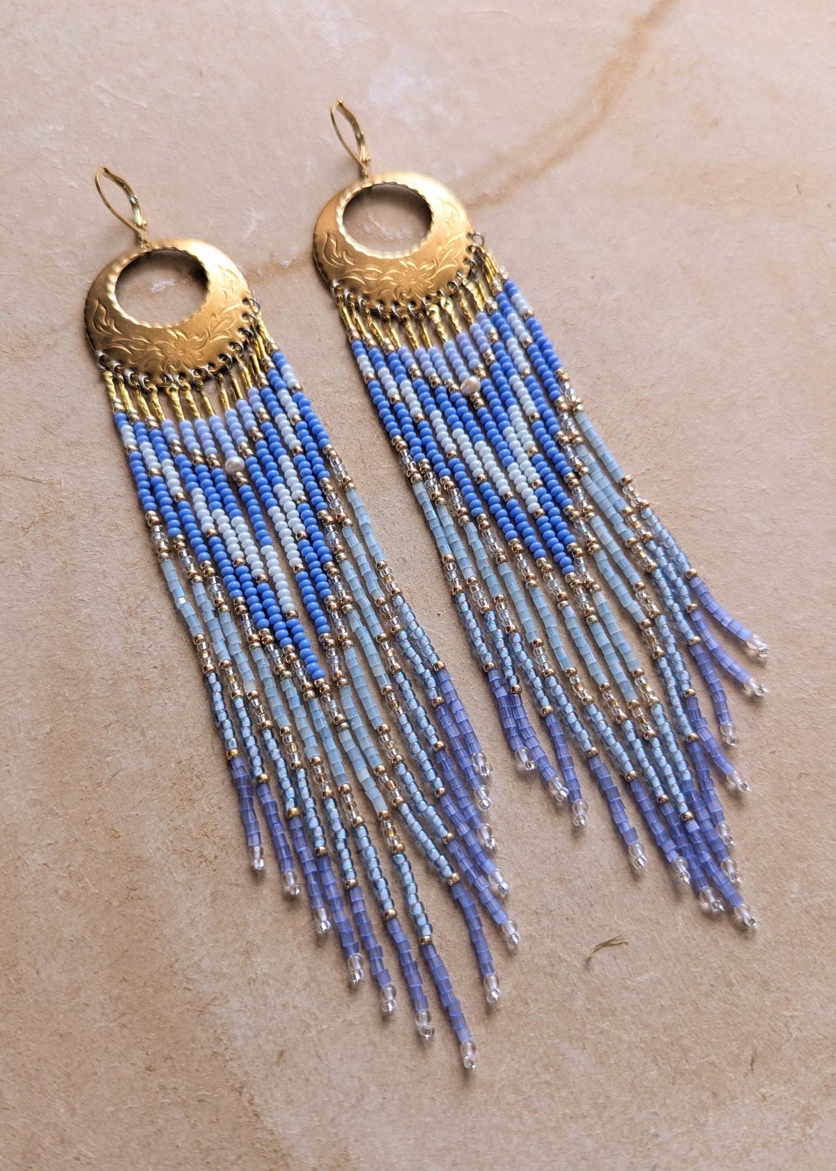 Penelope Periwinkle Beaded Earrings